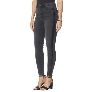 DG2 Diane Gilman Classic Stretch Side Stripe Ultra Skinny Jean in Black 6T